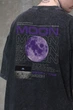 Чоловіча Виварена Оверсайз Футболка Without Washed З Принтом Moon L/XL Black - изображение 3