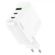 Адаптер мережевий HOCO C115A USB, 2Type-C, QC, білий - зображення 4