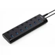 Концентратор Vinga USB3.0 to 7*USB3.0 1m cable with Switch and Power Adapter (VHA3A7B) (247870) - зображення 1