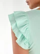 Жіноча бавовняна футболка з рюшами Uaclothes L Ментоловий (like33269-134831353) - зображення 5