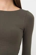 Топ вкорочений з довгим рукавом Giulia CROP TOP S/M Khaki-khaki - зображення 4