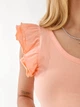 Жіноча бавовняна футболка з рюшами Uaclothes M Помаранчевий (like33271-134851352) - зображення 6