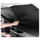 Солнцезащитный автомобильный зонт для лобового стекла Windshield Sun Shade Umbrella Small 120x65 см с чехлом Black - изображение 4