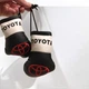 Брелок боксерские перчатки на зеркало заднего вида TOYOTA красный значок - изображение 1
