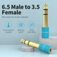 Перехідник адаптер Vention 6.35mm Male to 3.5mm Female Audio Adapter Aluminum Alloy Type Blue (VAB-S01-L) - зображення 4