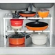 Регульована розсувна кухонна полиця-органайзер Kitchen Rack 38–70 см, 2 яруси, біла - зображення 9