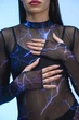 Комбінезон для танців хілз і тверк Goddess (Premium) Mesh Flash XS Чорно-Синій (12013-XS) - изображение 4
