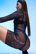 Комбінезон для танців хілз і тверк Goddess (Premium) Mesh Flash XS Чорно-Синій (12013-XS) - изображение 15