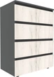 Комод DC Steve 702x400x909 мм Графитовый/Дуб Крафт Белый (DC153533) - изображение 1