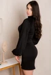 Жіноче коротке плаття з розрізом і широкими рукавами-реглан. Чорний 46 - зображення 3