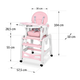 Стільчик для годування Ricokids Sinco 5 в 1 Рожевий (5908220470144) - зображення 4