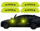 Отражатель на автомобильную дверь Светоотражающая наклейка для дверей авто 4 штуки Green - изображение 1