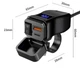Зарядка на руль для мотоцикла с быстрой зарядкой USB + Type-C + Вольтметр 60W с кнопкой переключателя (00053) - изображение 3