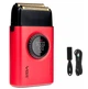 Електробритва VGR Professional Stepless Pro FS V-377 Red акумуляторна чоловіча з подвійним титановим лезом, регулюванням швидкості 7000–9000 об/хв, LED-дисплеєм, сухе гоління, металевий корпус, Li-Ion акумулятор, USB заряджання - изображение 1