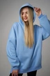 Худи женское на флисе ТAPE22 с объемным капюшоном и разрезами по бокам ONE SIZE (XS-L) голубой ТAPE22 - изображение 2