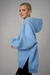 Худи женское на флисе ТAPE22 с объемным капюшоном и разрезами по бокам ONE SIZE (XS-L) голубой ТAPE22 - изображение 3