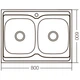 Кухонна мийка накладна ZERIX Z8060B-08-180E (Satin) (ZX1620) - зображення 2