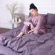 Простынь MirSon детская 110x160 см 30-0011 Gray Satin Stripe (2200007089079) - изображение 4