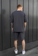 Літній комплект футболка + шорти темно-сірий oversize XS - зображення 2