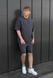 Літній комплект футболка + шорти темно-сірий oversize XS - зображення 5