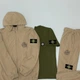 Мужской спортивный костюм 3в1 сет +футболка хаки Stone Island L коричневый (0112) - изображение 2
