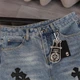 Джинси для хлопчика Chrome Hearts світло-синього кольору loose fit M, зріст 174 - 178 - изображение 3