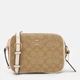Сумка кросс-боди через плечо женская из натуральной кожи маленькая Coach Mini Jamie Camera Bag BG-COA-38 Бежевая (195031574962) - изображение 1