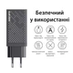 Сетевое зарядное устройство 65W GaN PD+QC3.0 адаптер питания для телефона Uslion UD7579 Black - изображение 6