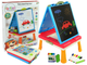 Stolik - tablica dwustronna do rysowania LEAN Toys 3w1, Niebieski, kreda, pisaki i gra (5904204754231) - obraz 1