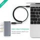Кабель UGREEN ED008 USB Type C Male to Female Extension Cable 0.5m (Black) (40574) - изображение 2
