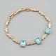Браслет с кристаллами Swarovski 53653 ширина 5 мм цвет аквамариновый позолота 18К17+2 - изображение 1