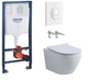 Набор Инсталляция Grohe Rapid SL 38722001 c панелью смыва Skate Air 38505SH0 белая + Унитаз подвесной Klechniowska Latona Euro L490K с сиденьем Soft Close дюропласт - изображение 1