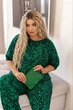 Костюм яскравий в лео принт, з вільною футболкою та штанами "бананами" мод ВДЖВ- 1020 (ал-коз), Зелений+чорний, розмір 52-54 - изображение 2