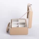 Шкатулка из эко-кожи на 2 яруса с кодовым замком, органайзер для ювелирных изделий, бежевый - изображение 4
