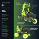 Роликовые коньки Neon Combo для детей от 6-ти лет, размер 30-33 Салатовый с черным (NT09G4) - изображение 10