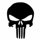 Наклейка Череп Punisher 20,0*15,0 см чёрный - изображение 1