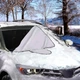 Универсальная защитная накидка - чехол на лобовое стекло автомобиля от солнца, снега, льда - изображение 3