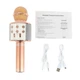 Микрофон караоке Bluetooth USB WSTER WS-858 беспроводной с колонкой Золото - изображение 7
