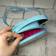 Сумочка детская для девочки лаковая с ремешком Котик с блестками 15х13х5 см Голубая 6701-1 - изображение 2