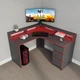 Стол угловой игровой Данте с подсветкой RGB Черный L=1200/1300мм (арт.SKRZ1000-148) - изображение 2