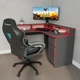 Стол угловой игровой Данте с подсветкой RGB Черный L=1200/1300мм (арт.SKRZ1000-148) - изображение 3