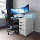 Стол компьютерный игровой Майнкрафт Upgrade с подсветкой RGB Белый L=1600мм (арт.SKRZ1000-143) - изображение 3