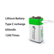 Крона акумулятор Smartoools Li-ion TYPE-C 650 мАг 9V - изображение 5