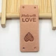 Бирка замшева "Hand made with love" 5х2 см персиковий - зображення 1