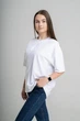 Жіноча футболка oversize з геометричним білим орнаментом по білому Melanika "Низина" L-XL - зображення 2