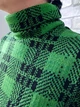 Женский теплый вязаный зимний костюм в клетку водолазка с широкими штанами 44 зеленый - изображение 3