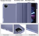Силиконовый чехол обложка + Pencil Direct Charge + Pencil Holder BBM1 для iPad Pro 12.9" 2020/2021/2022/Air 13" 2024(M2)/2025(M3)/2026(M4) Серо-фиолетовый - изображение 6