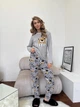 Піжама жіноча M тепла Леопардик (кофта + штани) Сіра Baby Leo COSY - зображення 12