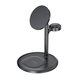 Бездротовий зарядний пристрій Choetech Magnetic 3 in 1 Magnetic Wireless Charging Stand Black (T585-F-BK) - зображення 1