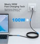 Кабель Choetech PD100W USB-C to USB-C 1.2M Magnet Cable Black (XCC-1054) - изображение 3